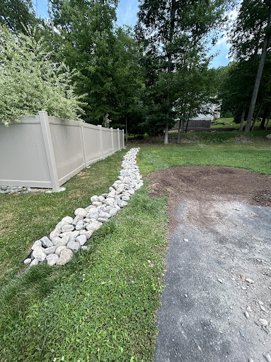 French drain and drainage solution installation in the Pocono Mountains